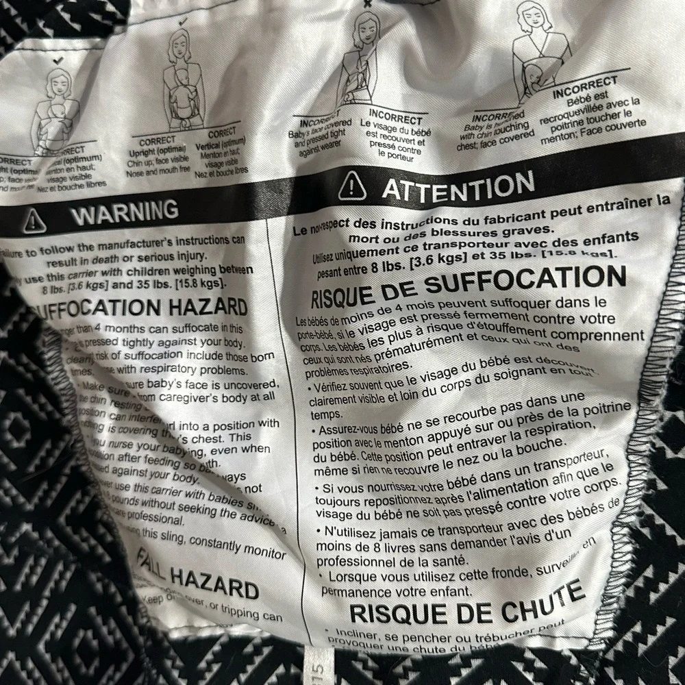 Moby x Petunia‎ Pickle Mosaic Classic Baby-Wearing Wrap Black White